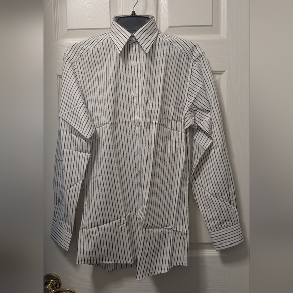 Yves Saint Laurent Striped Button-Up Shirt 14.5 32/33 Made in Mauritius VTG NWT - Picture 1 of 4